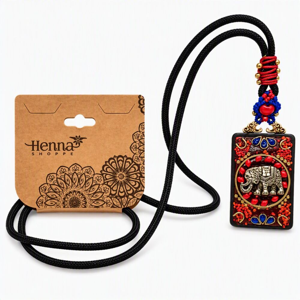 Henna Shoppe Spiritual Ethnic Tribal Meditative Elephant Pendant Boho Necklace